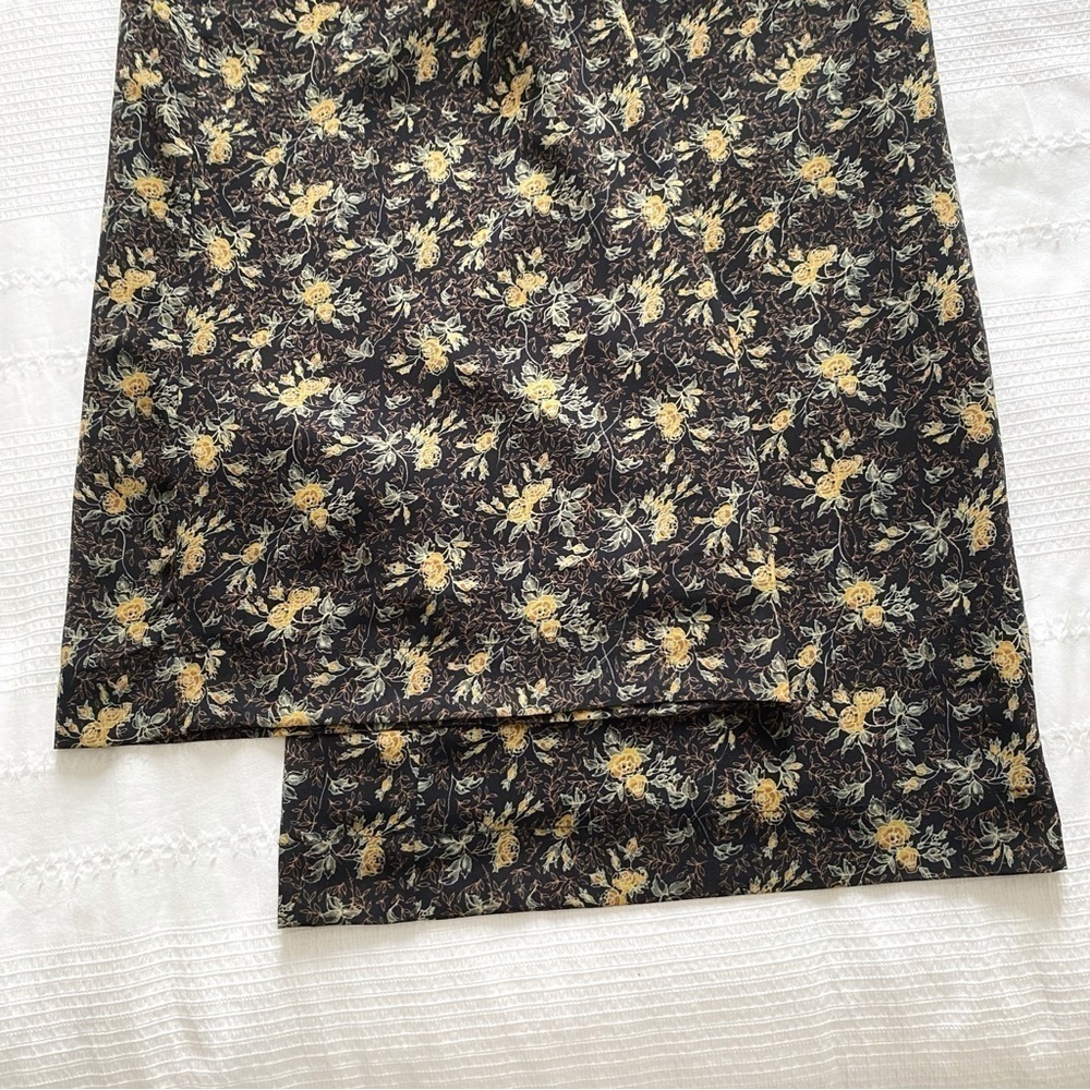 FRANK AND OAK BLACK FLORAL BELTED WIDE CROPPED LEG SLEEVELESS JUMPSUIT - XS - Picture 10 of 10